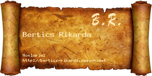 Bertics Rikarda névjegykártya
